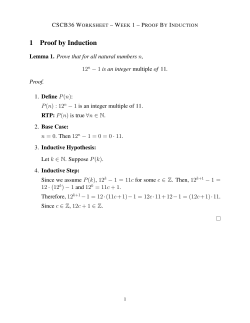 1 Proof by Induction