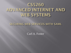 Securing Web Services with SamL