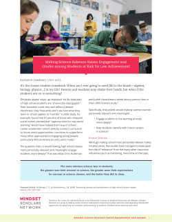 Making science relevant to low-performing students raises their