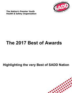2017 SADD Best of Awards