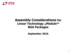 Assembly Considerations for Linear Technology &micro;Module BGA