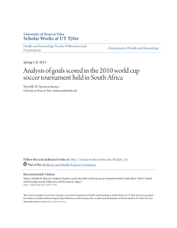 Analysis of goals scored in the 2010 world cup soccer tournament
