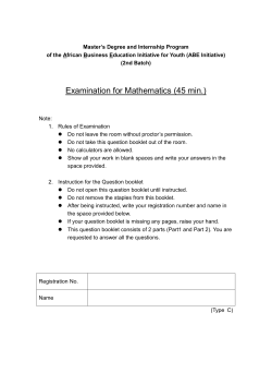 Examination for Mathematics (45 min.)