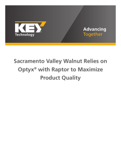 Sacramento Valley Walnut Relies on Optyx with