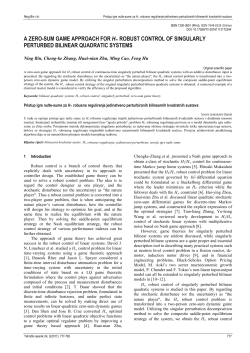 a zero-sum game approach for h&infin; robust control of singularly