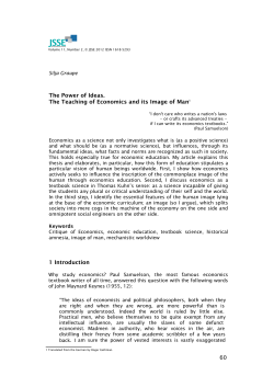 The Power of Ideas. The Teaching of Economics and its Image of