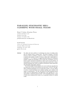 parallel stochastic hill- climbing with small teams