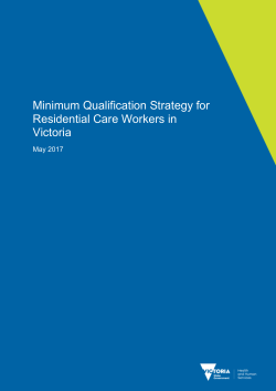 Minimum Qualification Strategy for Residential Care Workers in