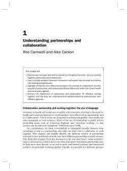 Understanding partnerships and collaboration Ros Carnwell and