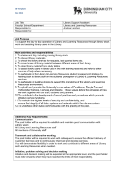 Job Description - Jobs at Birmingham City University