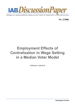 Employment Effects of Centralization in Wage Setting in a Median