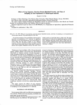 Effect of Crop Sequence, Previous Peanut Blackhull Severity, and
