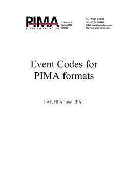 PIMA format codes