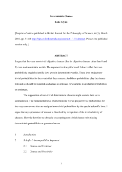 1 Deterministic Chance Luke Glynn [Preprint of