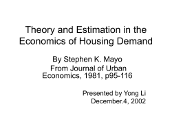 Theory and Estimation in the Economics of Housing