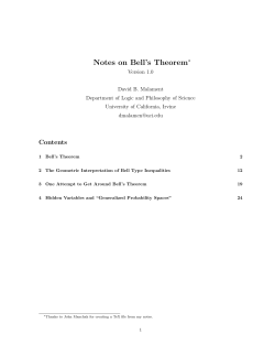 Notes on Bell`s Theorem