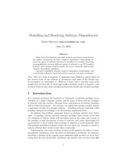 Modelling and Resolving Software Dependencies