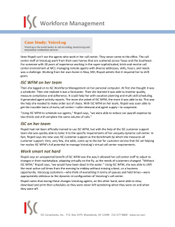 ISC WFM on her team ISC on her team Work smart not hard