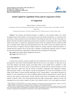 Social Capital in Capitalistic Firms and in Cooperative Firms