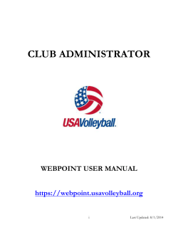 Club Admin Webpoint User Manual