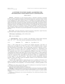 A SUPPORT FUNCTION BASED ALGORITHM FOR OPTIMIZATION