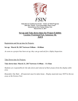 Set up and Take down times for Project Exhibits
