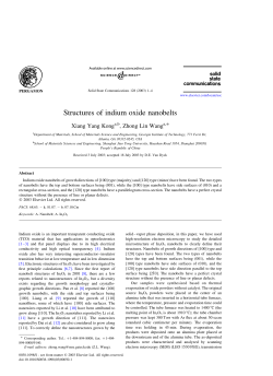 Structures of indium oxide nanobelts