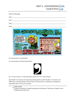 APOSTROPHES Guided Notes