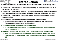An intra-day trading case The function of the capacity database