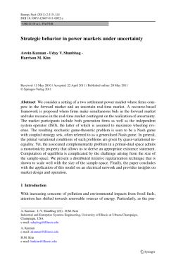 Strategic behavior in power markets under uncertainty