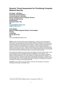 Prioritisation of Network Security Services