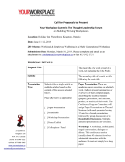 Call for Proposals to Present Your Workplace Summit: The Thought