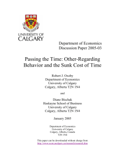 Passing the Time: Other-Regarding Behavior and the Sunk Cost of