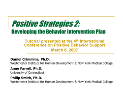 Positive Strategies 2 - Association for Positive Behavior Support