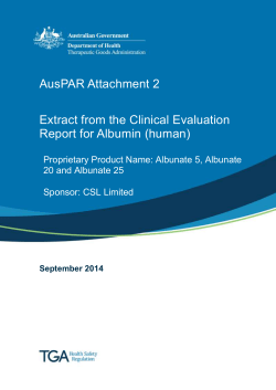 Albumin (human) - Therapeutic Goods Administration (TGA)