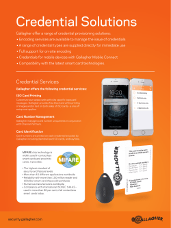 Gallagher credential solutions cards and keyfobs datasheet
