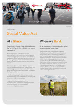 Social Value Act Position Paper
