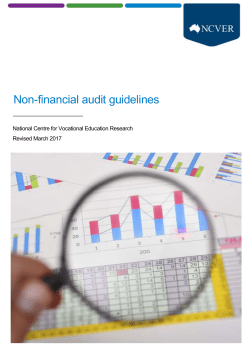 NCVER Non-Financial Audit Guidelines