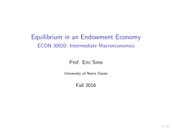 Equilibrium in an Endowment Economy
