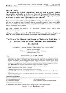 IEJMD_template - Internet Electronic Journal of Molecular Design