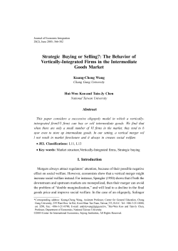 The Behavior of Vertically-Integrated Firms in the Intermediate