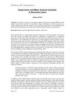 Maori Doctoral Supervision
