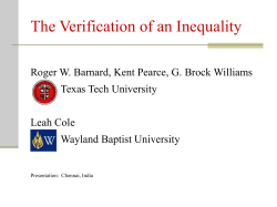 Verification of an Inequality - TTU Math Department