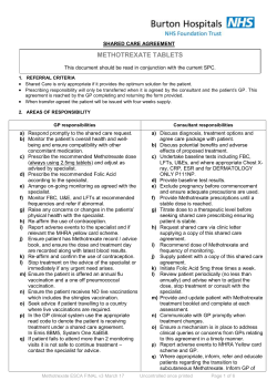 Methotrexate ESCA BHFT - South Staffordshire Joint Formulary