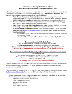 2017-18 Undergraduate Theory Aural Skills Placement Exam