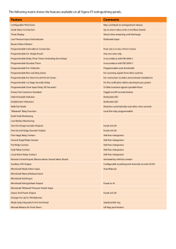 The following matrix shows the features available on all Sigma XT