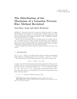The Distribution of the Maximum of a Gaussian Process: Rice