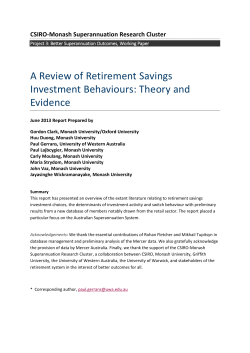 A Review of Retirement Savings Investment Behaviours: Theory and