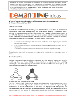 Working Paper 12: Lenneke Kuijer, A call for more practice theory on
