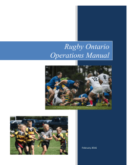 Rugby Ontario Operations Manual